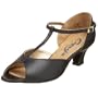 Capezio Women's Latina T-Strap Sandal 1.5" Ballroom Shoe,Black,8.5 W US