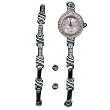Women's Watch Bracelet and Earring Set Pink Cz- Avon Mark Series, Silver-toned Steel Fancy