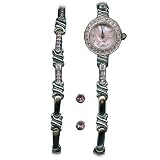 41ylN0Ut%2BEL. SL160  Womens Watch Bracelet and Earring Set Pink Cz Avon Mark series, Silver toned Steel Fancy