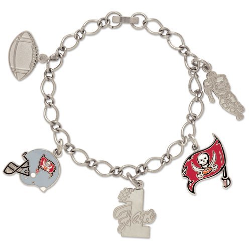 Tampa Bay Buccaneers Silver Tone NFL Charm Bracelet