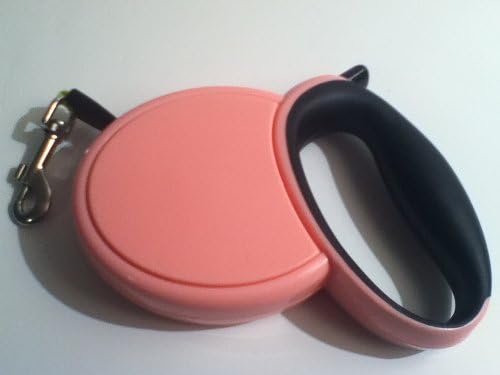 Pink Retractable Dog Leash with Reflective Tape