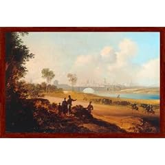Bild mit Rahmen: William Sadler, "View of Dublin from Phoenix Park", 71 x 46 - Holz Markant: Dunkelbraun