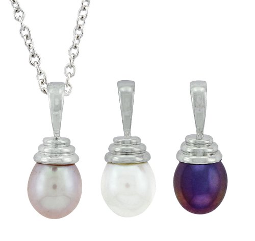 Click here for Platinum Overlay Sterling Silver Pearl Interchange... prices