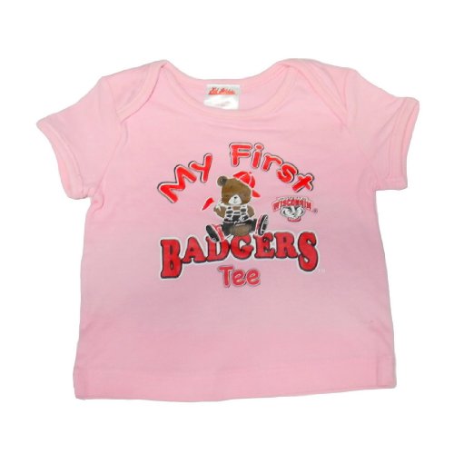 Infant / Baby NCAA Wisconsin Badgers My First Tee T-Shirt - Pink (Size: 6-9)