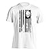 Dion Wear Men's American Flag Skull Short Sleeve T-Shirt (L, White)