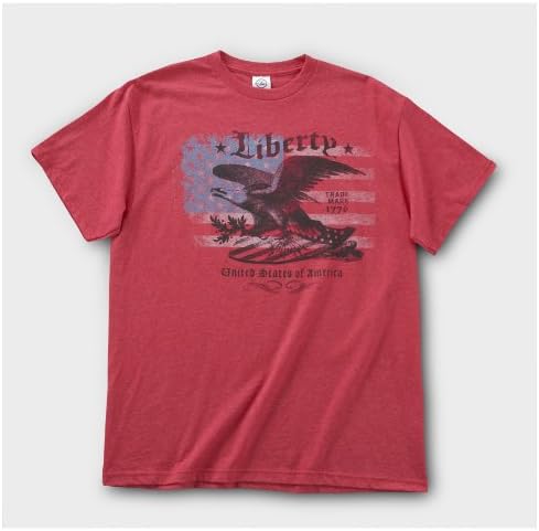 Patriotic Graphic T-shirt, RED HEATHER, M