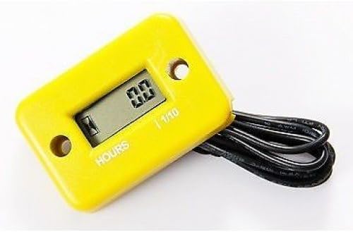Motormeters® Essential Water Proof Hour Meter / Service Gauge for Dirtbikes Go-karts, Boats, ATV Jetskis (Yellow)