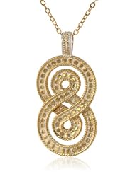 Anna Beck Designs "Timor Twisted" 18k Gold-Plated Medium Double Infinity Twisted Pendant Necklace, 18"