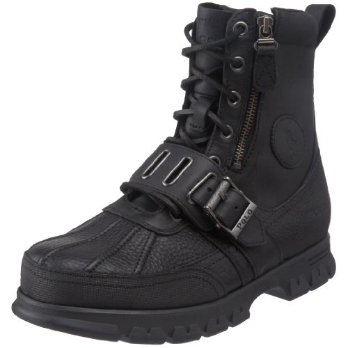 Zip Polo Ralph Lauren Men's Andres Ankle Boot,Black,10.5 M US
