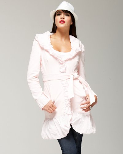 Bebe Ruching Detail Belted Trench