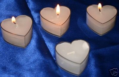Wedding favor - White Wedding Heart Shaped Candle Favors (Set of 100)