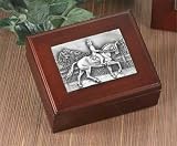 Equestrian Wood/Pewter Hinged Box
