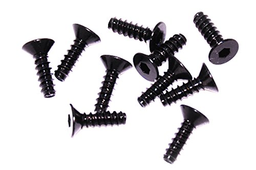 Axial AXA465 Hex Socket Tap Flat Head Screws (10-Piece), M3x10mm, Black