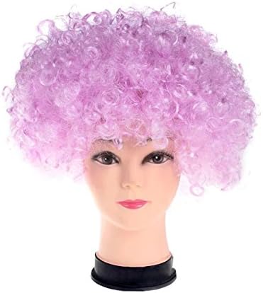 Halloween Props Show Hair Fans Wig Curls Hair Head Funny Wigs Fluffy Studio Wig (Lavender.)
