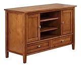 Simpli Home Warm Shaker TV Stand, 47"W x 29"H, Honey Brown