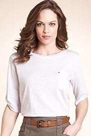 Autograph Pure Cotton Slash Neck Slub Jersey T Shirt
