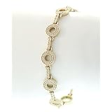 Square Link Pave Diamond Bracelet in yellow gold by Zasha Signature Jewelry