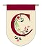 Floral Scroll Design Monogram Garden Flag - C