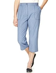 Classic Collection Pure Cotton Striped Cropped Trousers