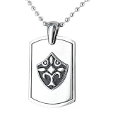 Polished Stainless Steel Shield Dog Tag on a 24 Inch Chain