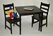 Child's Square Espresso Brown Table Set with 2 Chairs Image