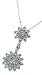 Elements Sterling Silver Ladies P901 Marcasite Double Daisy Drop Pendant. 46cm Box Chain