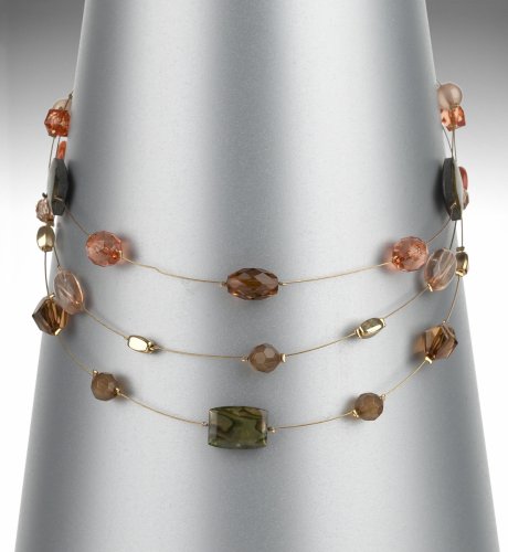 Gold Plated Multi-Strand Beaded Necklace