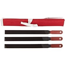 Simonds 3 Piece Hand File Set with Paddle Handle, American Pattern, Rectangular, Black Oxide Coating, 10" Length, 31/32" Width, 3/16" Thickness