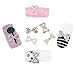 Unique Nail Art 3D Decorations Set of 12pcs Bow Ties Studded With Silver, AB Rhinestones / Crystals / Gems And White Pearls / Beads By VAGA