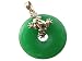 Green Jade Frog Disc Pendant, 14k Gold