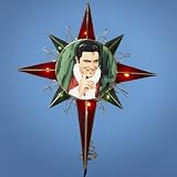 125 Lighted Red Green Elvis Presley in Santa Suit Star Christmas Tree Topper