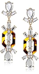 Crystal and Tortoise Linear Dangle Earrings