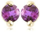 10k Yellow Gold Lab-Created Alexandrite Earrings