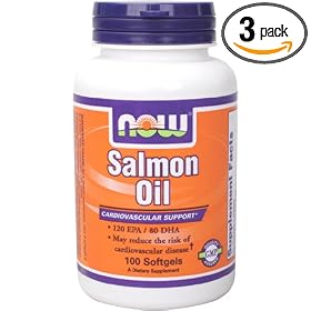 Now Foods Salmon Oil, 100 Softgels (Pack of 3)Now Foods Salmon Oil, 100 softgels (Multi-Pack)