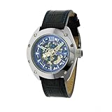 Android Men's Virtuoso 45 Tungsten Case Skeleton Automatic Exhibition Back Leather Strap Watch