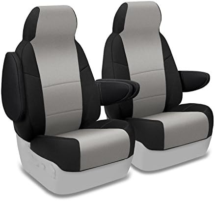 Coverking Custom Fit Front 50/50 Bucket Seat Cover for Select Toyota Sienna Models - Neosupreme (Gray with Black Sides)