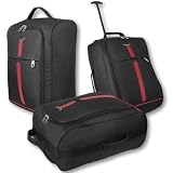 Borderline Maximum Allowance Cabin Approved Lightweight Bag (Black/Red) H55 x W40 x D20 cm - 44 Litres - 1.5 kg