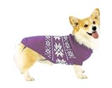 Dog Sweater - Purple Snowflake Dog Sweater - Small