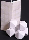 Bag of 6 Jumbo Blank d10 Dice, White with Stickers