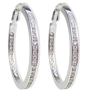 Creolen mit SWAROVSKI ELEMENTS 2. Wahl - Farbe - Silber