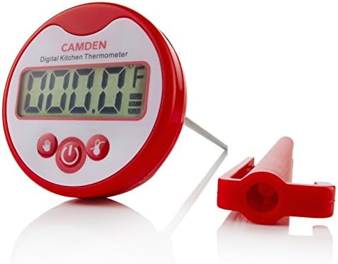 Instant Read Thermometer By Camden. Cooking Digital Meat Thermometer for Barbecue and Chef. Food Thermometer for BBQ and Grill with Metal Probe