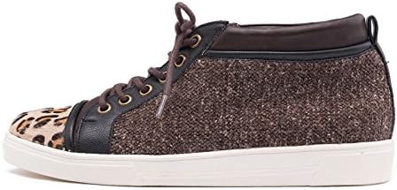 LeBunny Bleu Women's Thylene Sneakers, Brown Leatherette and Calf Hair, 8