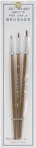 58A Red Sable 3pc Brush Set 5/0-0-2