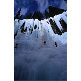 canvas Ice climbing, one of the many types of mountaineering activites available in the Banff Nat...