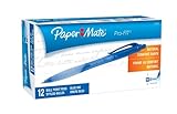 Paper Mate Pro-Fit Medium Point Retractable Ballpoint Pen, 12 Blue Pens (70737)