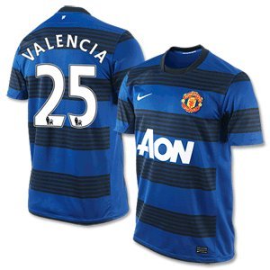 11-12 Man Utd Away Jersey + Valencia 25-XL