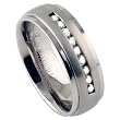 Titanium Polished Ring with Nine.27ct Diamonds - Sizes: 5 to 10