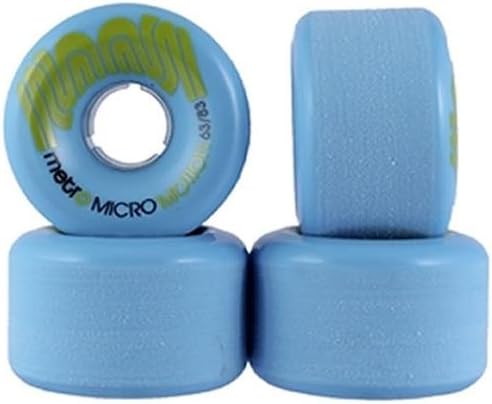 Metro Motion 63mm 83a Blue Longboard Skateboard Wheels (Set of 4 Wheels) With Bearings
