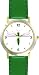 Green Body & White Winged Dragonfly or Dragon Fly - JP - WATCHBUDDY&reg; DELUXE TWO-TONE THEME WATCH - Arabic Numbers - Green Leather Strap-Size-Women's Size-Small
