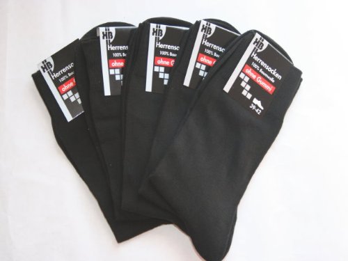 10 Paar Herren Diabetiker Socken Schwarz ohne 